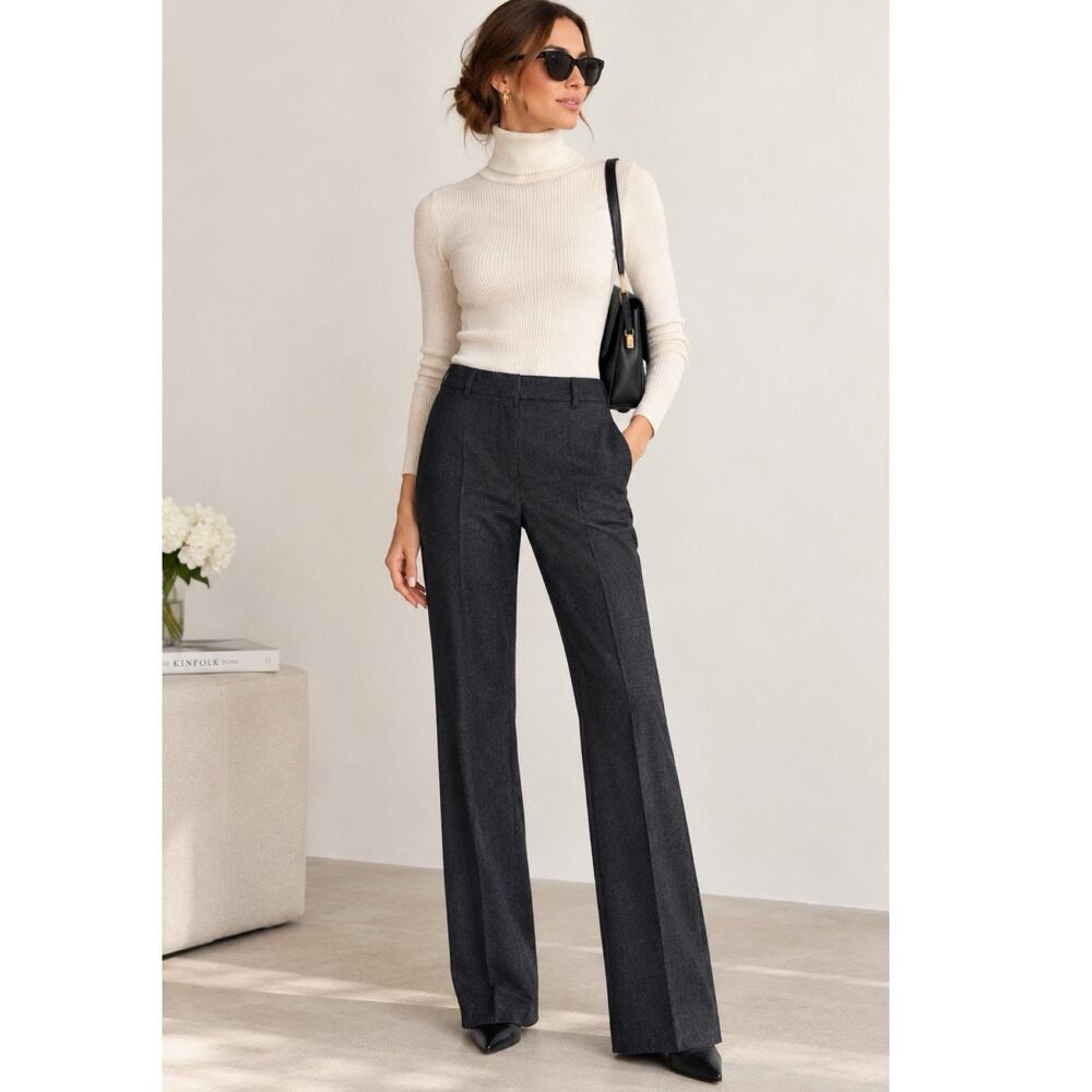 Prada Charcoal grey Wool Pants Italy Size 4 Minimalist quiet luxury trousers